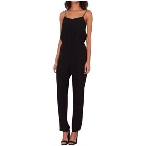 Shein Casual Black Spaghetti Straps scoop-neck elastic waist versatile Jumpsuit